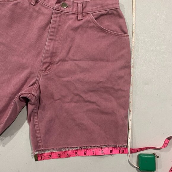 Vintage Wrangler Denim Shorts Cut Off Pink High Rise Womens Size 10 - Picture 10 of 12